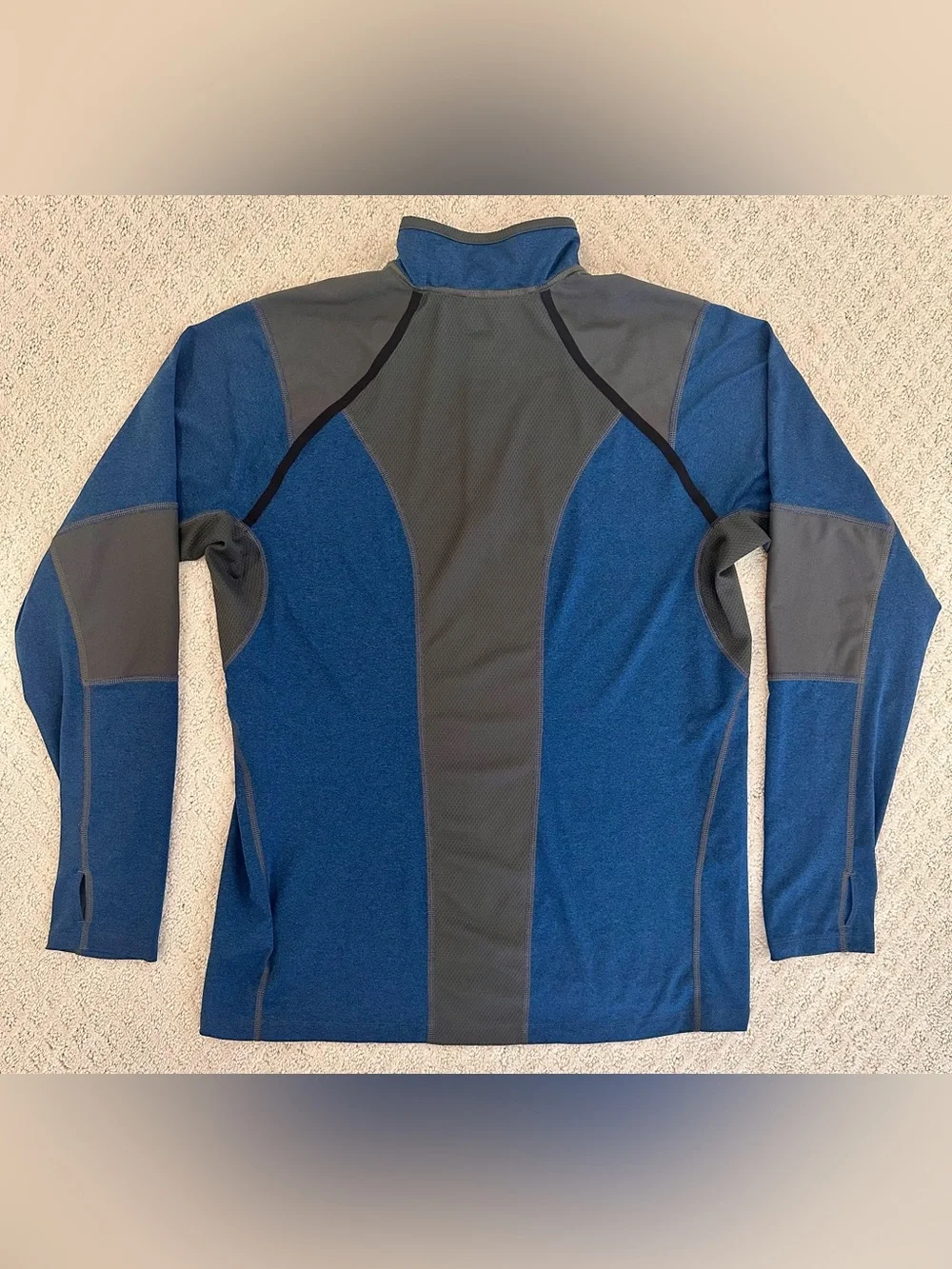 The North Face Men's Blue Performance Quarter-Zip with Gray Panels